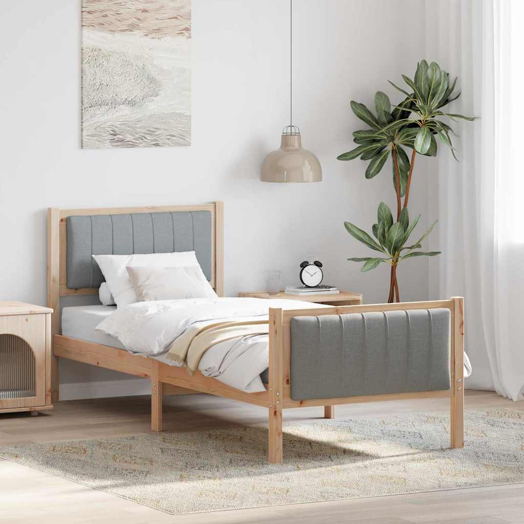 Struttura del Letto Marrone e grigio chiaro 80 x 200 cm