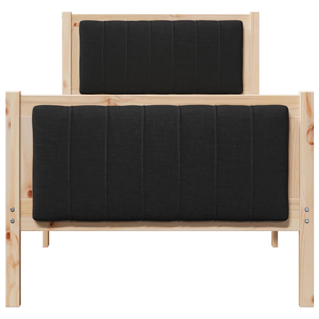 Struttura del Letto con testiera Marrone e nero 80 x 200 cm