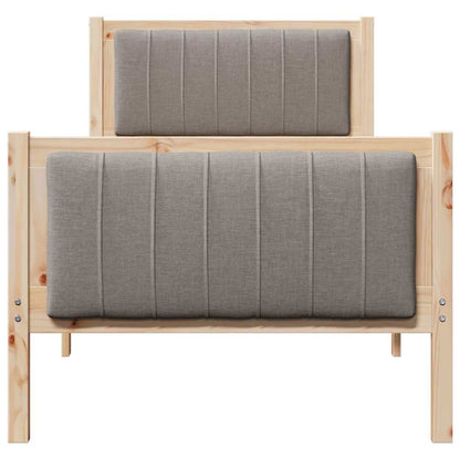 Struttura del Letto con testiera Marrone e taupe 80 x 200 cm