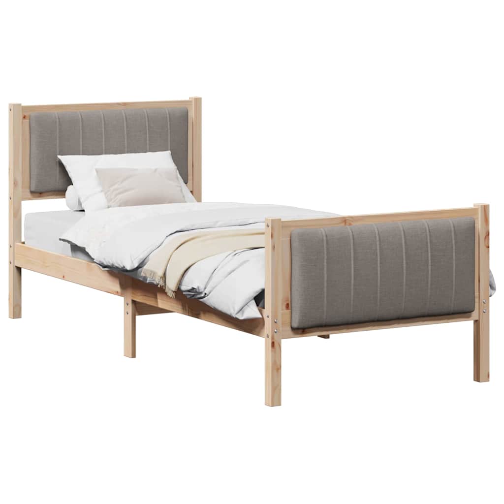 Struttura del Letto con testiera Marrone e taupe 80 x 200 cm