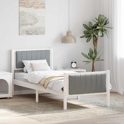 Struttura del Letto Bianco e grigio chiaro 80 x 200 cm