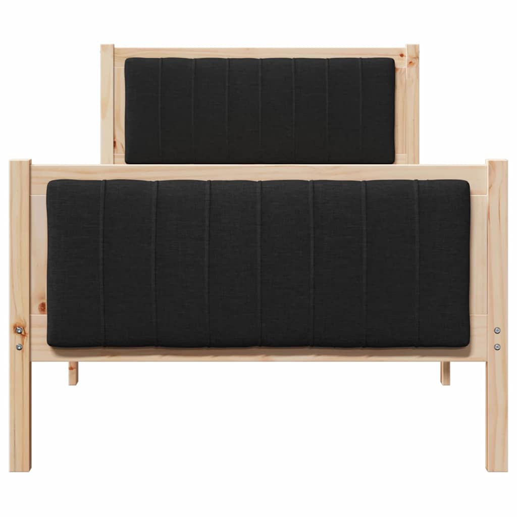 Struttura del Letto con testiera Marrone e nero 90 x 190 cm