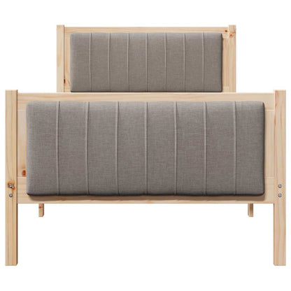 Struttura del Letto con testiera Marrone e taupe 90 x 190 cm