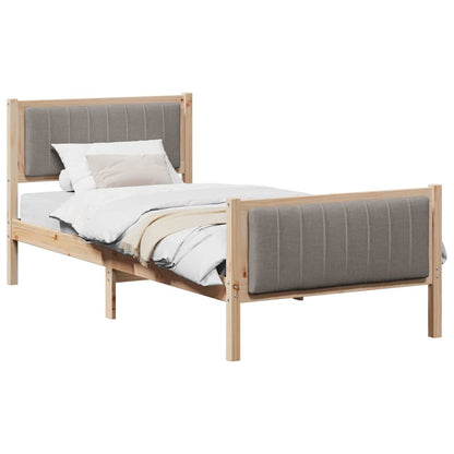 Struttura del Letto con testiera Marrone e taupe 90 x 190 cm