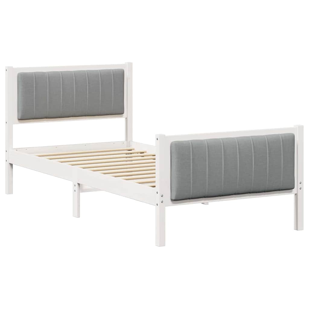 Struttura del Letto Bianco e grigio chiaro 90 x 190 cm