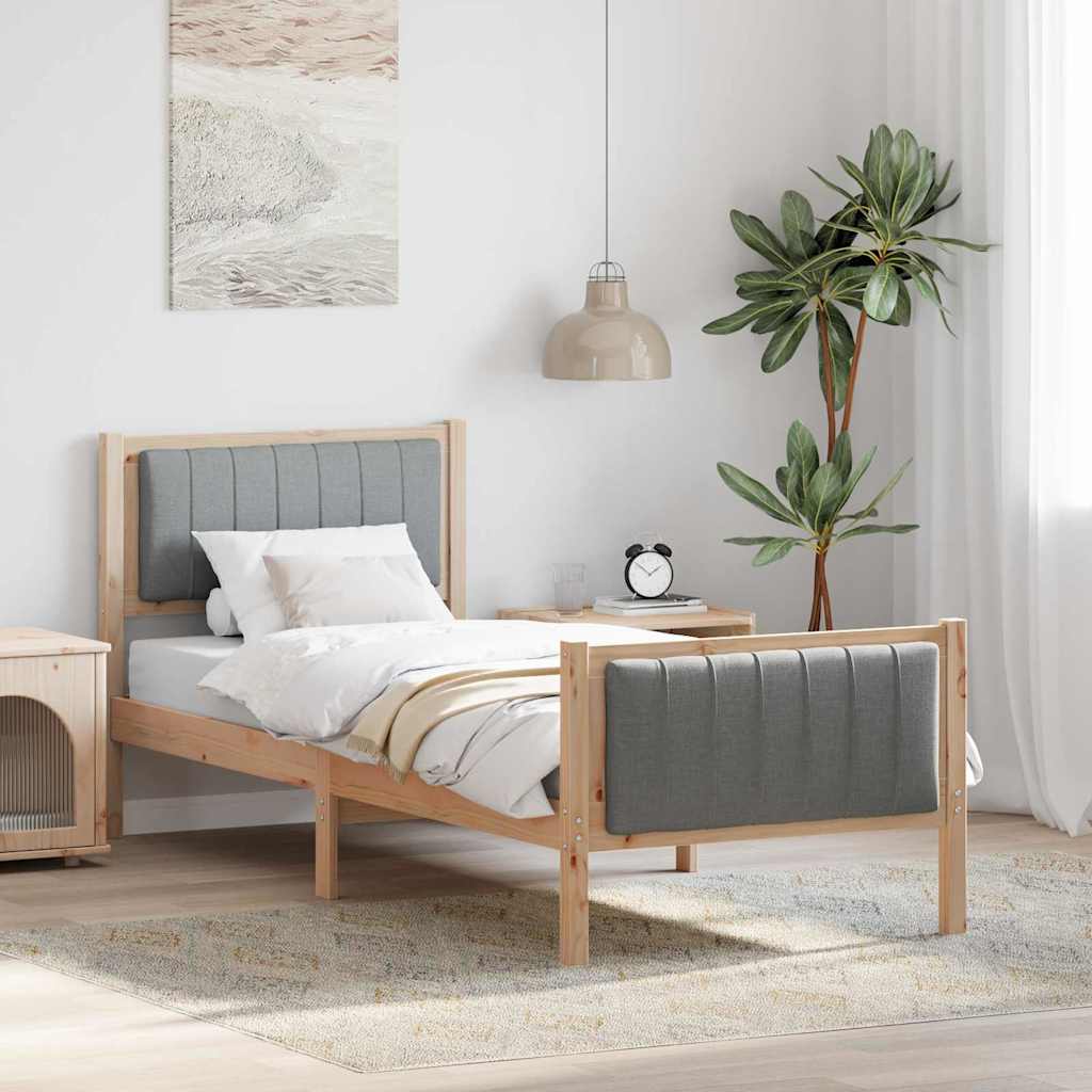 Struttura del Letto Marrone e grigio chiaro 75 x 190 cm