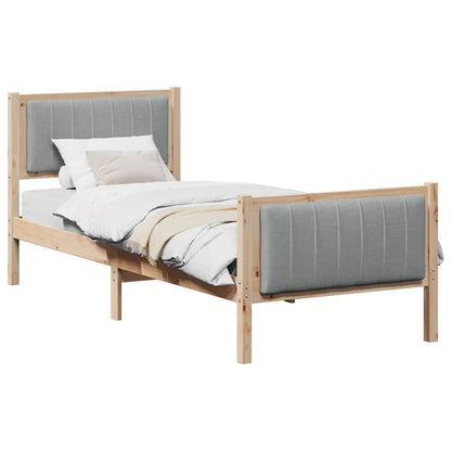 Struttura del Letto Marrone e grigio chiaro 75 x 190 cm