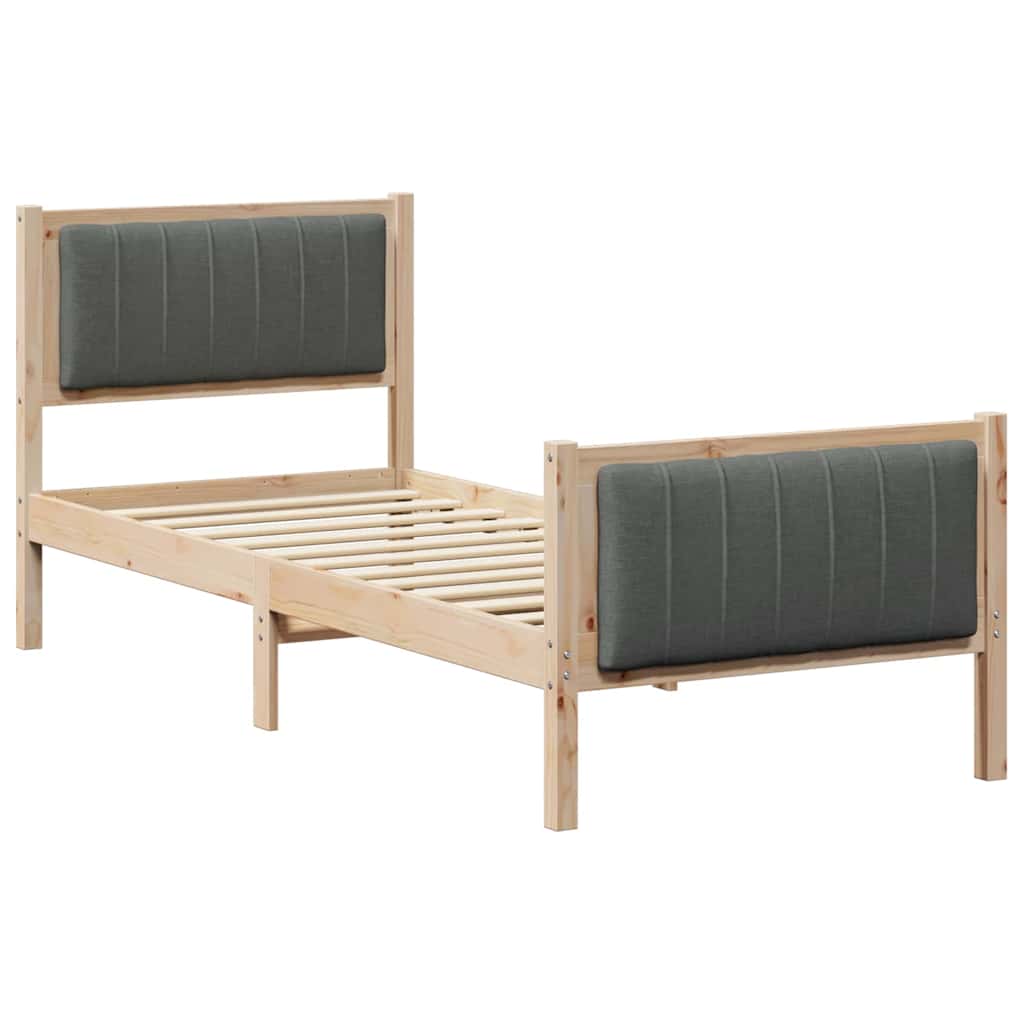 Struttura del Letto marrone e grigio scuro 75 x 190 cm