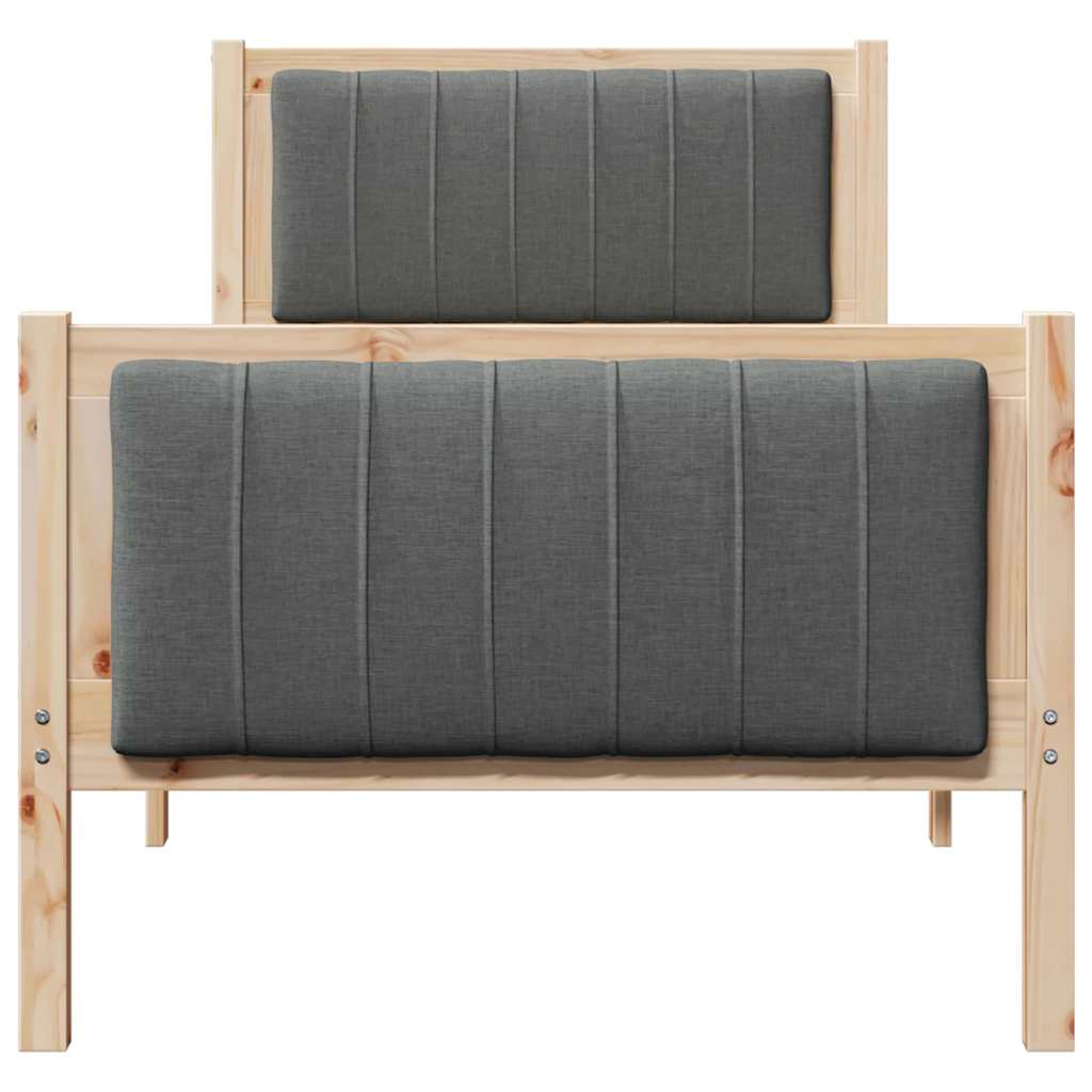 Struttura del Letto marrone e grigio scuro 75 x 190 cm