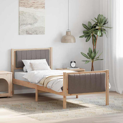 Struttura del Letto con testiera Marrone e taupe 75 x 190 cm