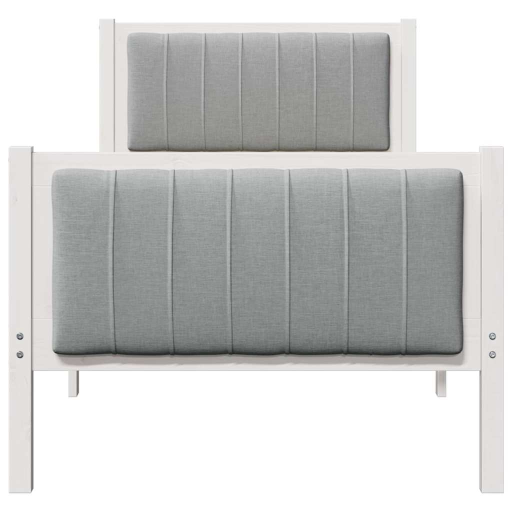 Struttura del Letto Bianco e grigio chiaro 75 x 190 cm