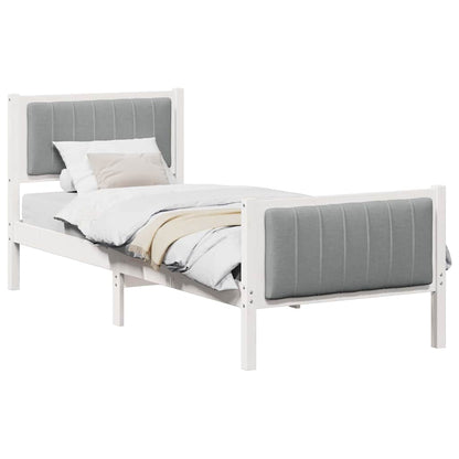 Struttura del Letto Bianco e grigio chiaro 75 x 190 cm