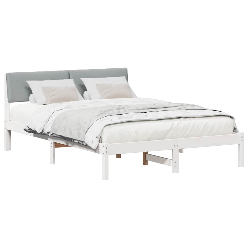 Struttura del Letto Bianco e grigio chiaro 150 x 200 cm
