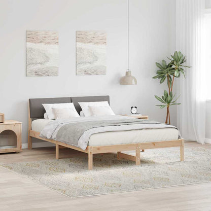 Struttura del Letto con testiera Marrone e taupe 135 x 190 cm