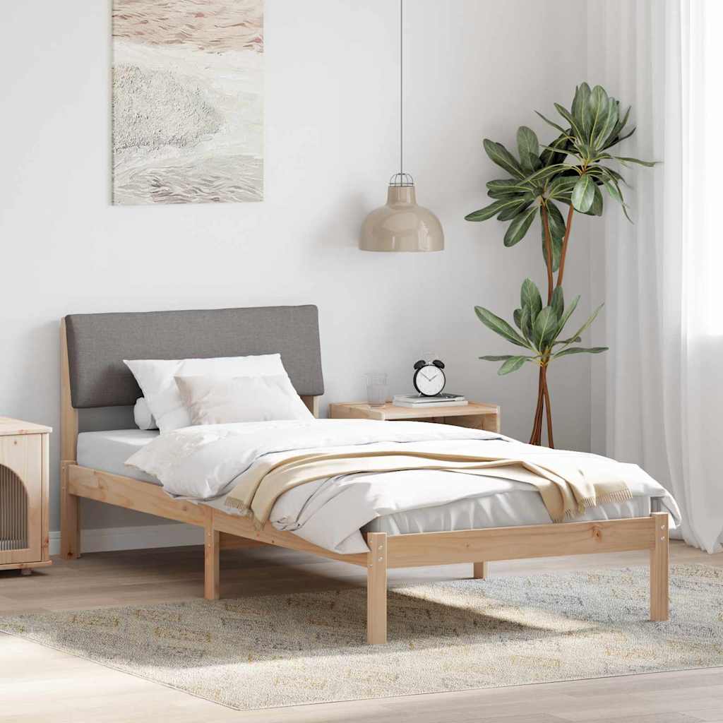 Struttura del Letto con testiera Marrone e taupe 100 x 200 cm