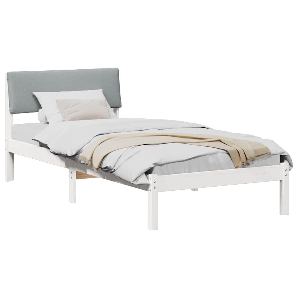 Struttura del Letto Bianco e grigio chiaro 90 x 190 cm