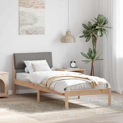 Struttura del Letto con testiera Marrone e taupe 75 x 190 cm
