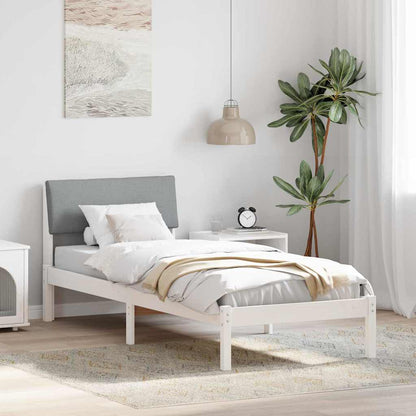 Struttura del Letto Bianco e grigio chiaro 75 x 190 cm