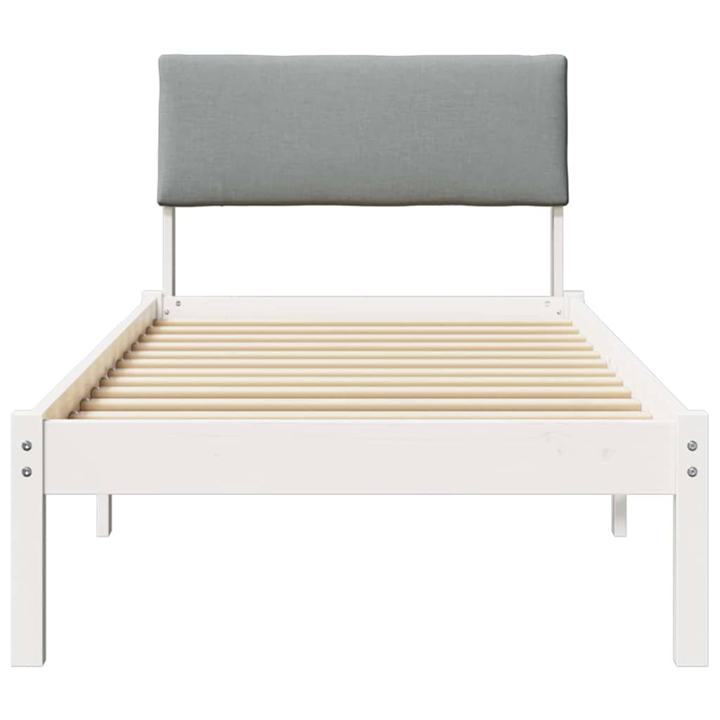 Struttura del Letto Bianco e grigio chiaro 75 x 190 cm