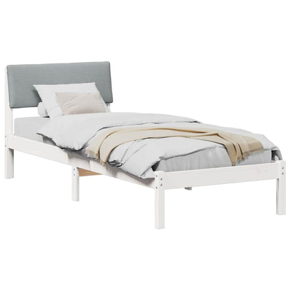 Struttura del Letto Bianco e grigio chiaro 75 x 190 cm
