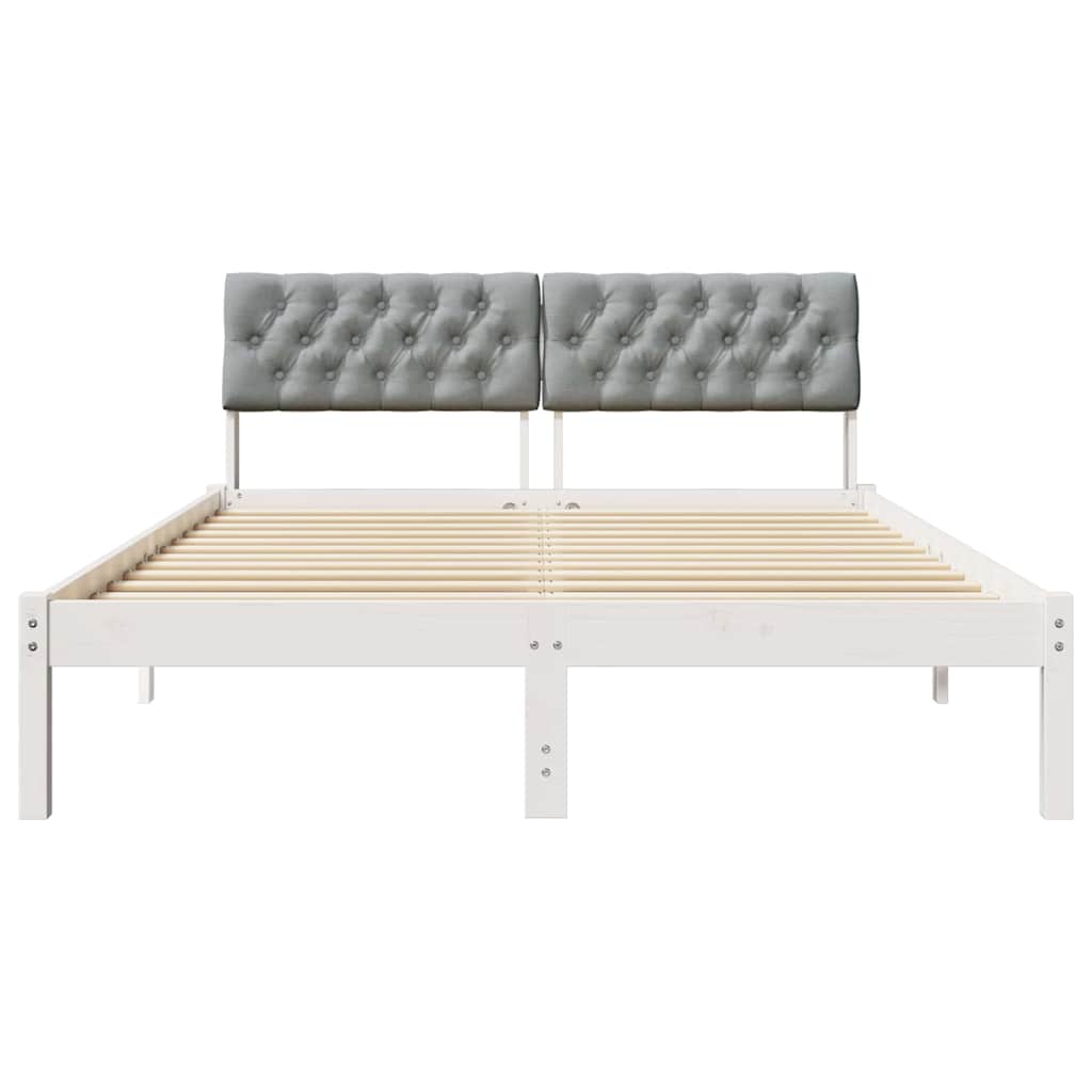 Struttura del Letto Bianco e grigio chiaro 150 x 200 cm