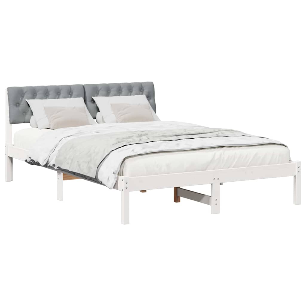 Struttura del Letto Bianco e grigio chiaro 150 x 200 cm