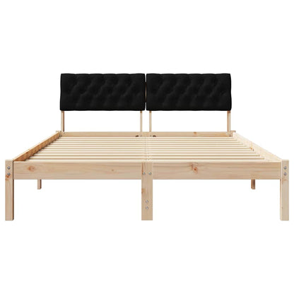 Struttura del Letto con testiera Marrone e nero 140 x 190 cm