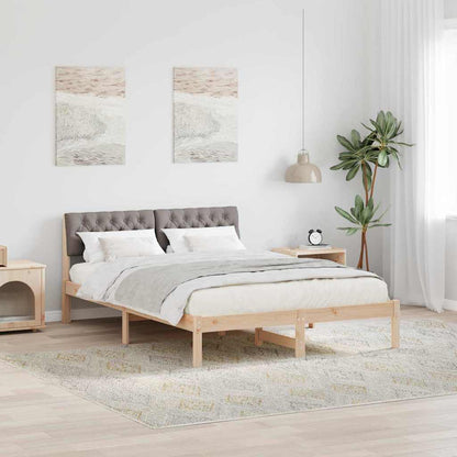 Struttura del Letto con testiera Marrone e taupe 140 x 190 cm