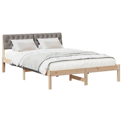 Struttura del Letto con testiera Marrone e taupe 140 x 190 cm