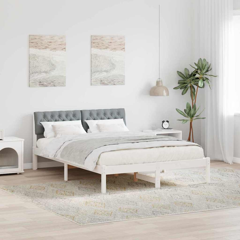 Struttura del Letto Bianco e grigio chiaro 140 x 190 cm