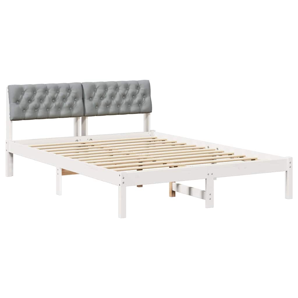 Struttura del Letto Bianco e grigio chiaro 140 x 190 cm