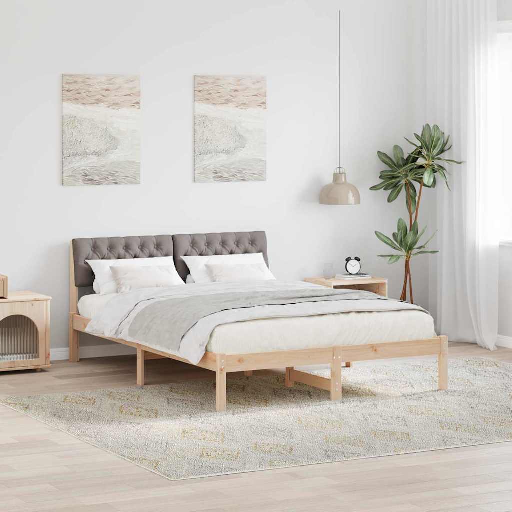 Struttura del Letto con testiera Marrone e taupe 135 x 190 cm