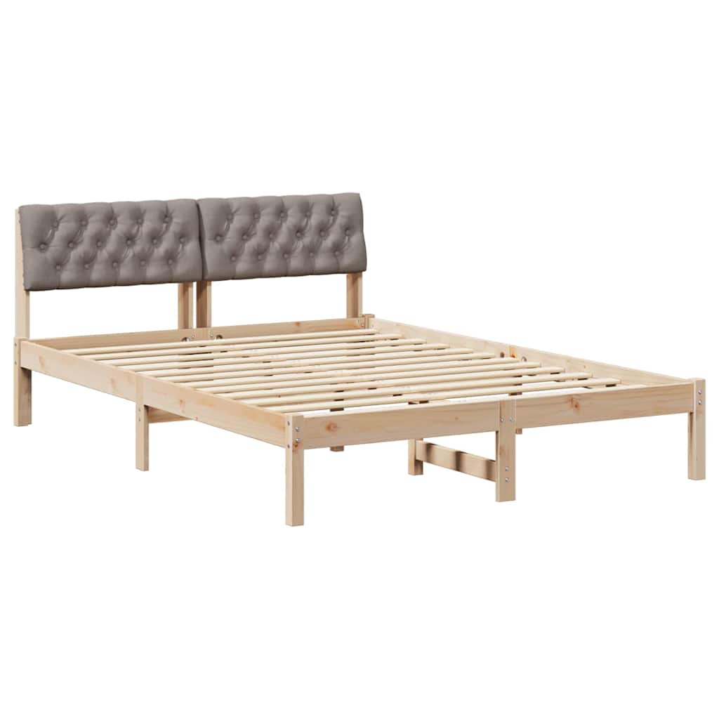 Struttura del Letto con testiera Marrone e taupe 135 x 190 cm