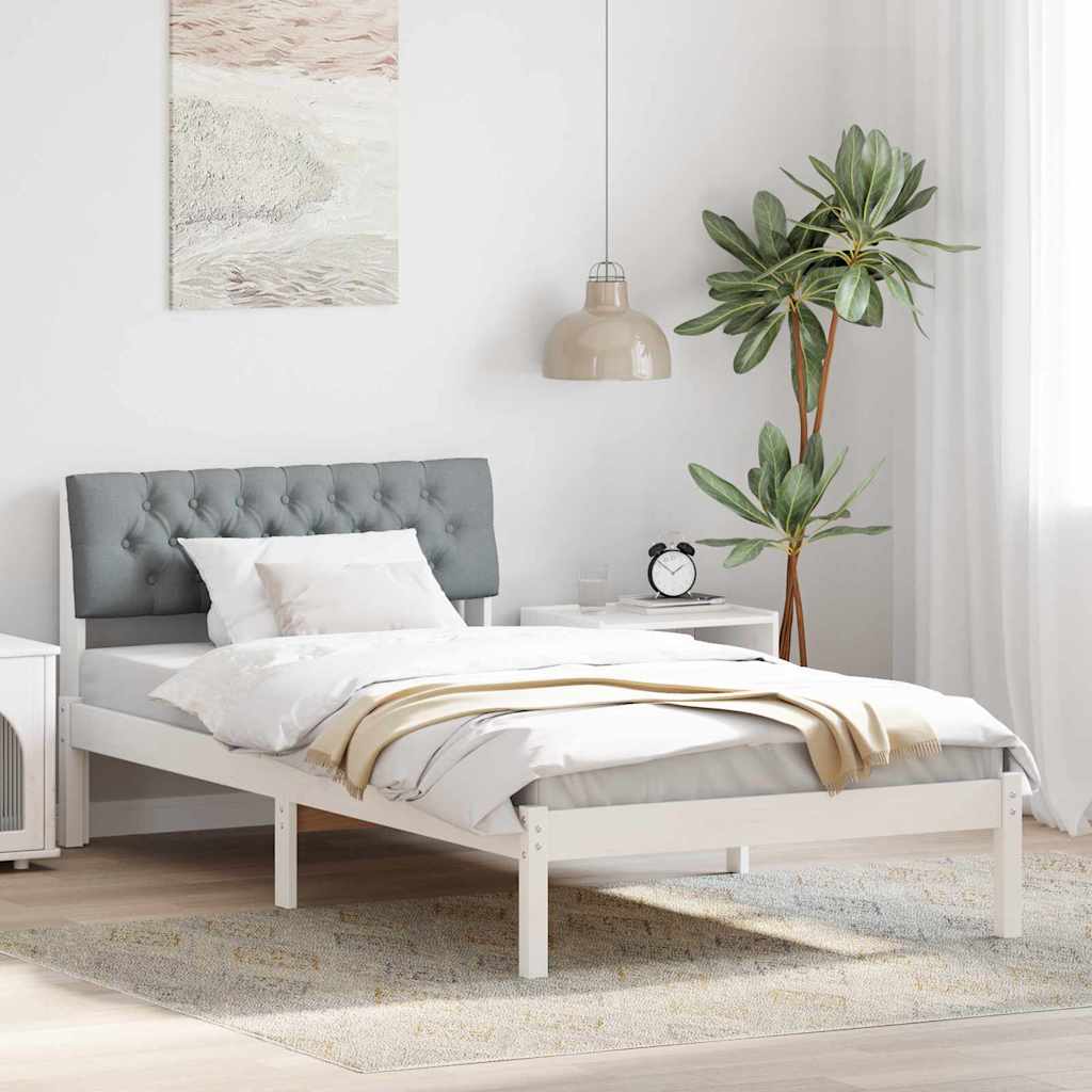 Struttura del Letto Bianco e grigio chiaro 100 x 200 cm