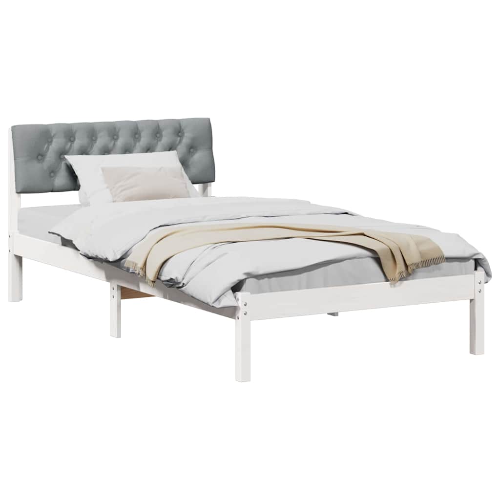 Struttura del Letto Bianco e grigio chiaro 100 x 200 cm