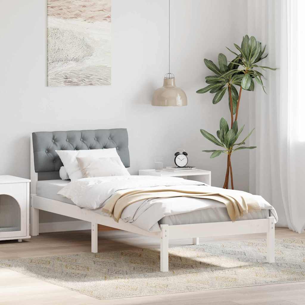 Struttura del Letto Bianco e grigio chiaro 80 x 200 cm