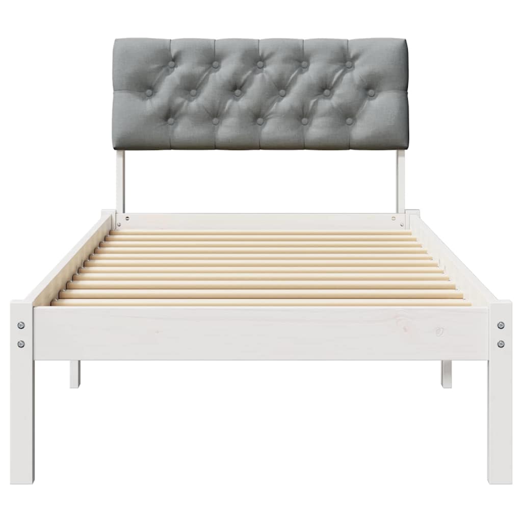 Struttura del Letto Bianco e grigio chiaro 80 x 200 cm