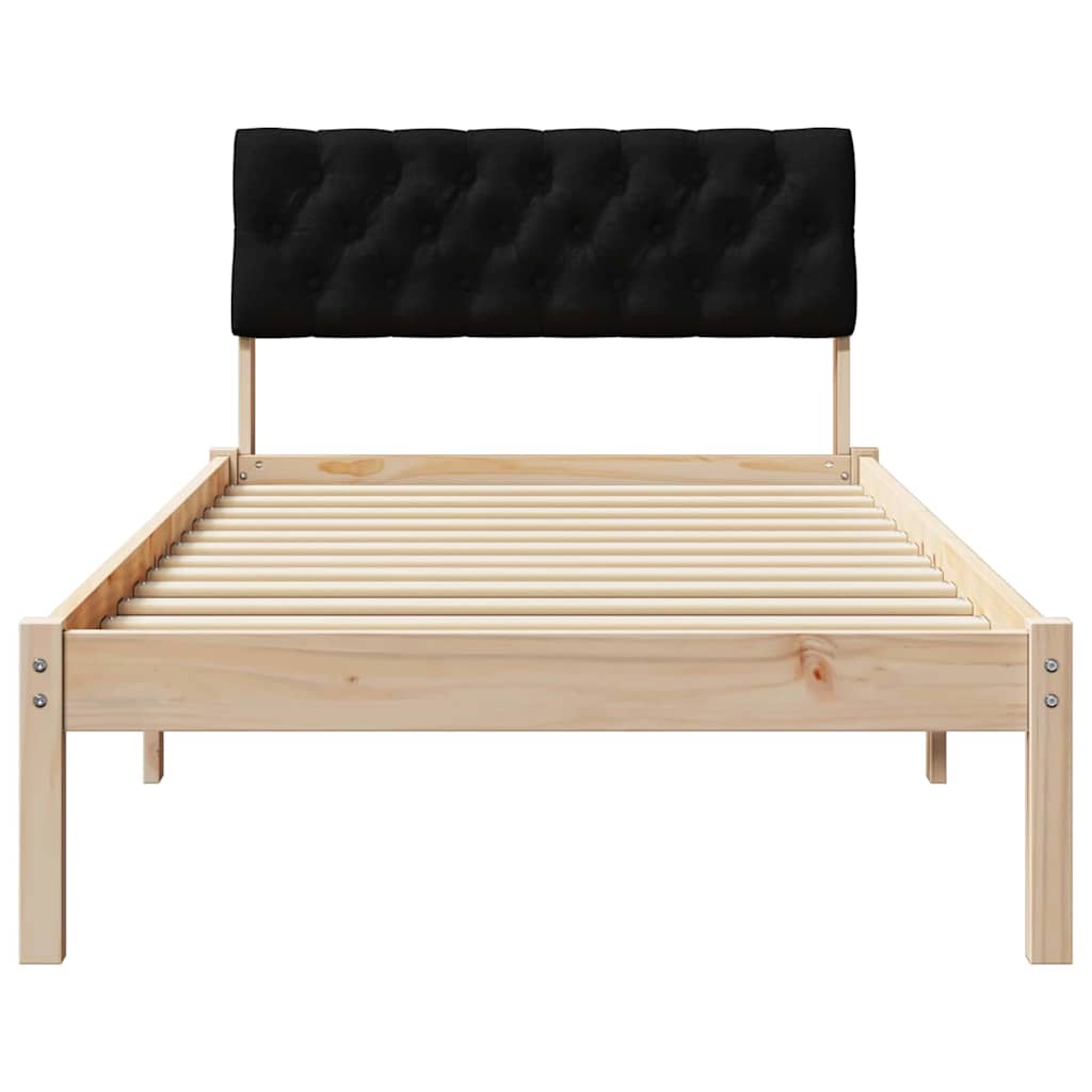 Struttura del Letto con testiera Marrone e nero 90 x 190 cm