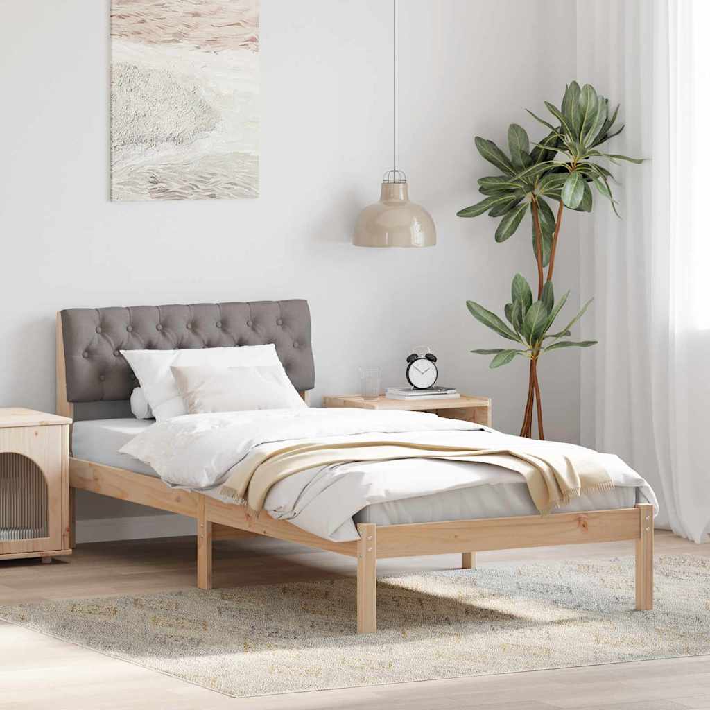 Struttura del Letto con testiera Marrone e taupe 90 x 190 cm
