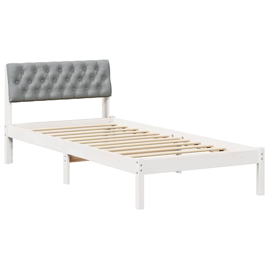 Struttura del Letto Bianco e grigio chiaro 90 x 190 cm