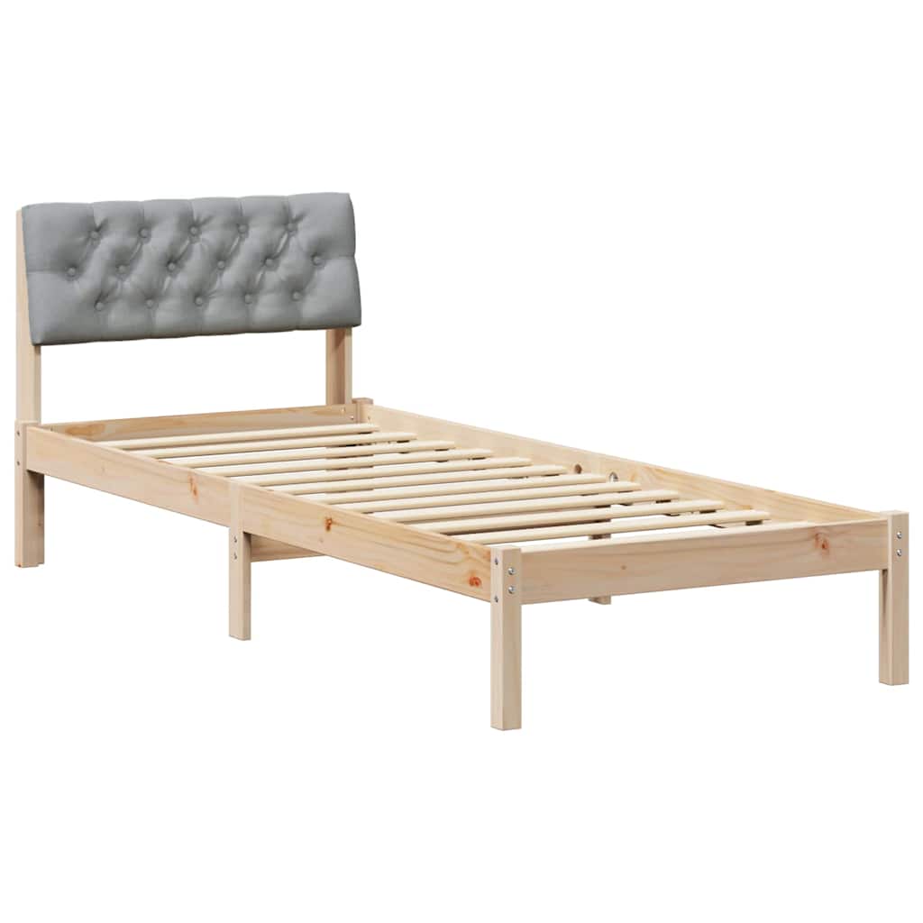 Struttura del Letto Marrone e grigio chiaro 75 x 190 cm