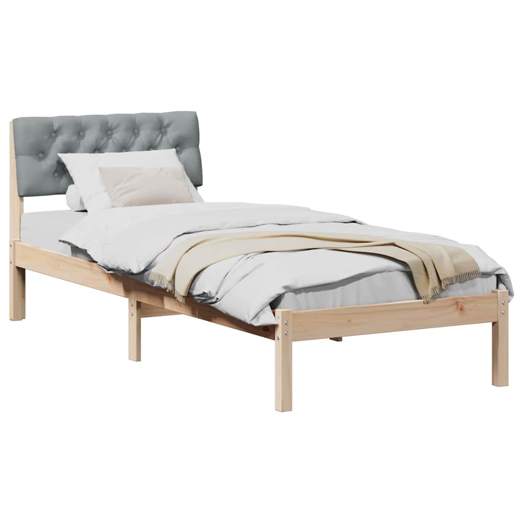Struttura del Letto Marrone e grigio chiaro 75 x 190 cm