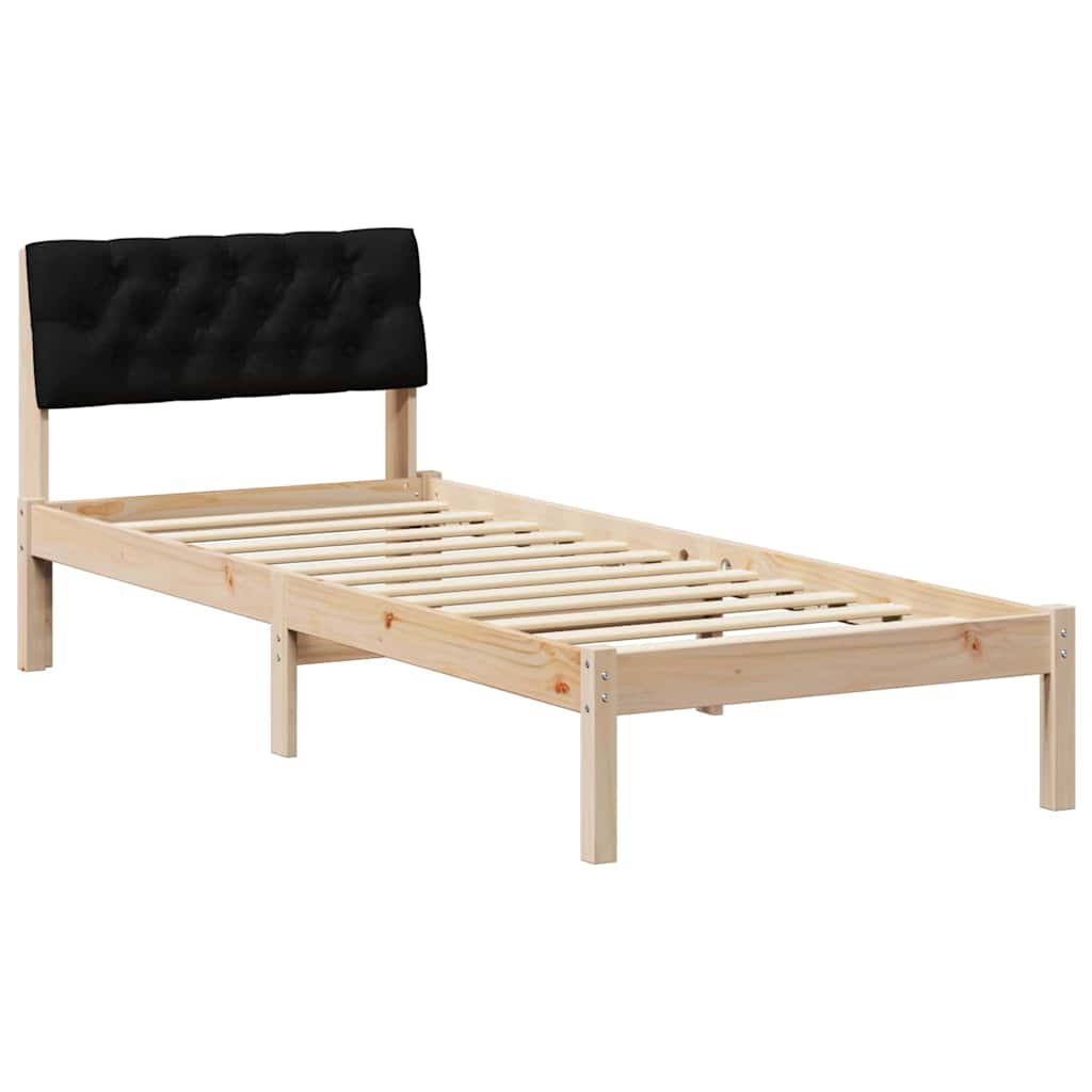 Struttura del Letto con testiera Marrone e nero 75 x 190 cm
