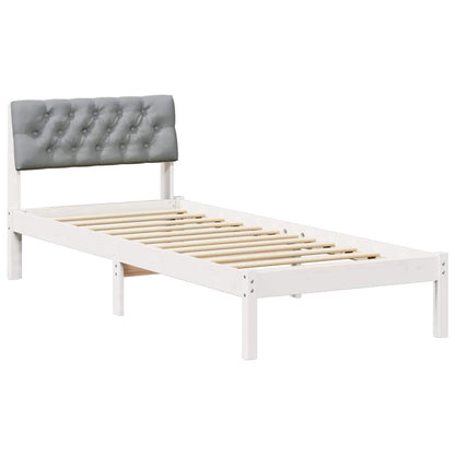 Struttura del Letto Bianco e grigio chiaro 75 x 190 cm
