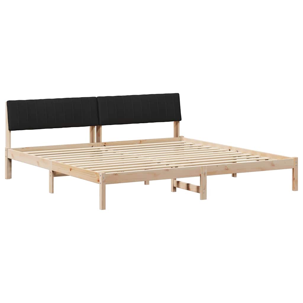 Struttura del Letto con testiera Marrone e nero 160 x 200 cm