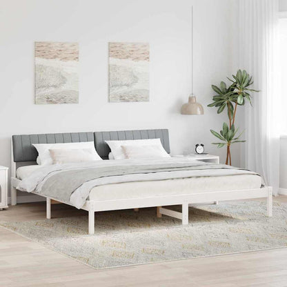 Struttura del Letto Bianco e grigio chiaro 160 x 200 cm