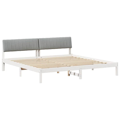 Struttura del Letto Bianco e grigio chiaro 160 x 200 cm