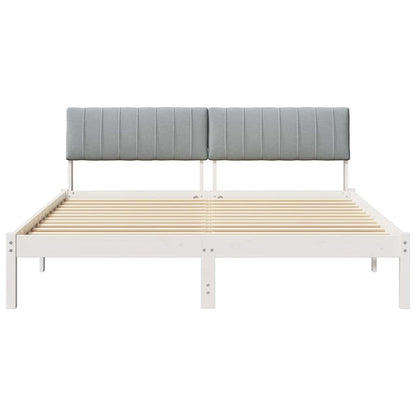 Struttura del Letto Bianco e grigio chiaro 160 x 200 cm