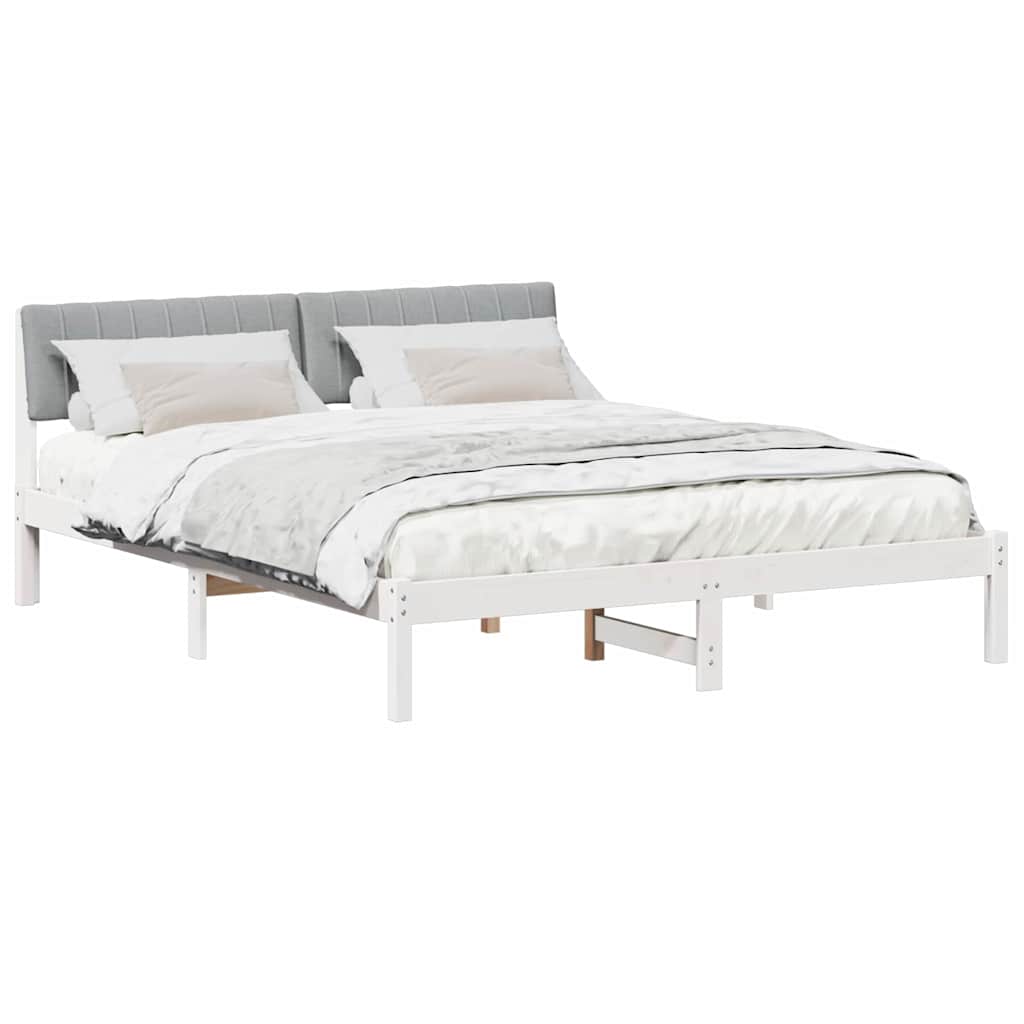 Struttura del Letto Bianco e grigio chiaro 160 x 200 cm