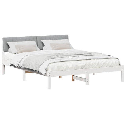 Struttura del Letto Bianco e grigio chiaro 160 x 200 cm